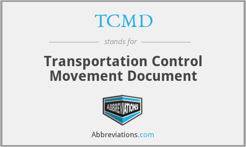 TCMD - Transportation Control Movement Document