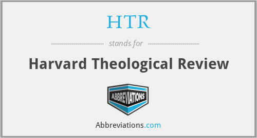 HTR - Harvard Theological Review