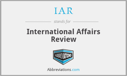 IAR - International Affairs Review