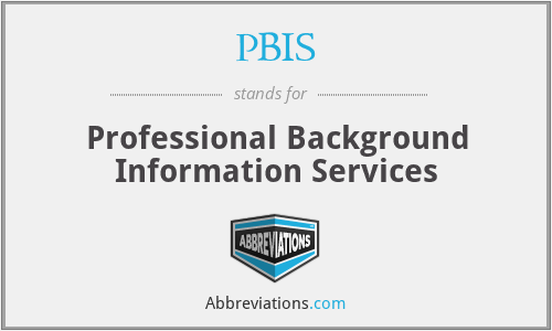 PBIS - Professional Background Information Services