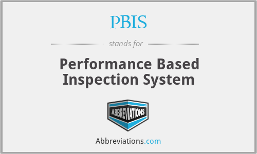 PBIS - Performance Based Inspection System