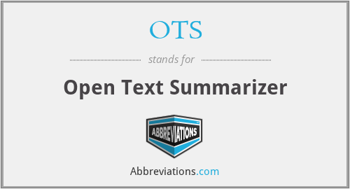 OTS - Open Text Summarizer