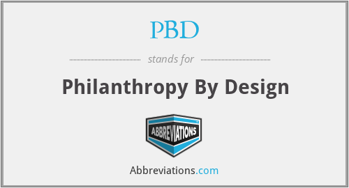 PBD - Philanthropy By Design