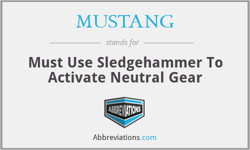 MUSTANG - Must Use Sledgehammer To Activate Neutral Gear