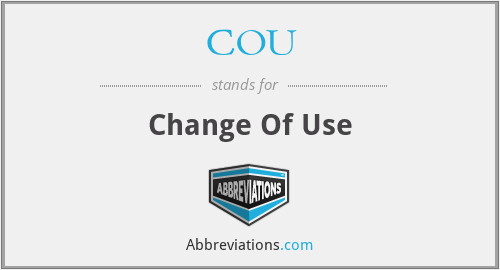 COU - Change Of Use