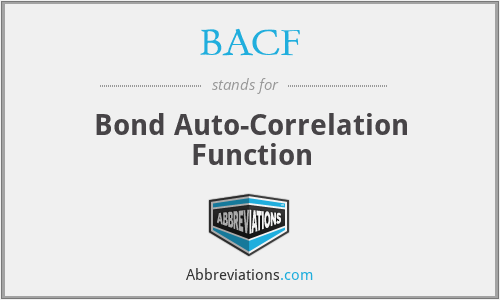 BACF - Bond Auto-Correlation Function
