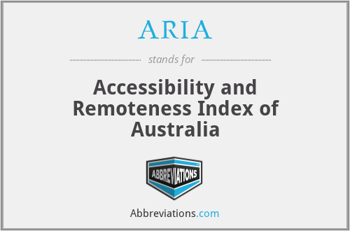 ARIA - Accessibility and Remoteness Index of Australia
