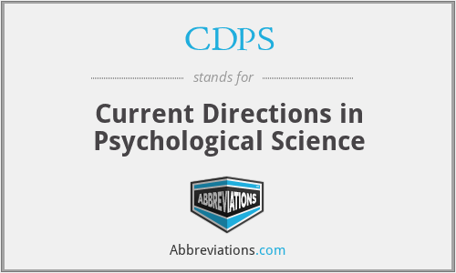 CDPS - Current Directions in Psychological Science