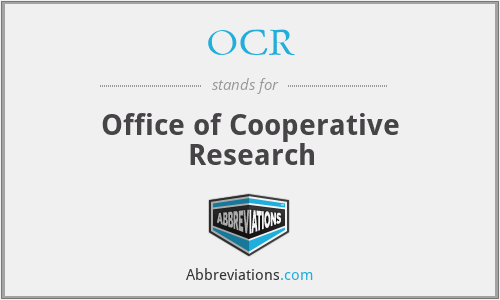 OCR - Office of Cooperative Research