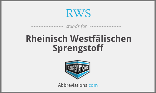 RWS - Rheinisch Westfälischen Sprengstoff