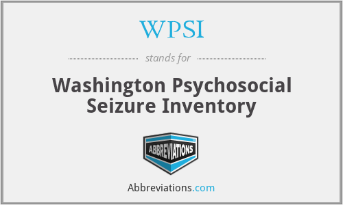 WPSI - Washington Psychosocial Seizure Inventory