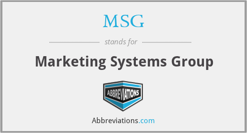 MSG - Marketing Systems Group