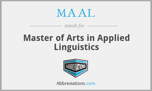 MAAL - Master of Arts in Applied Linguistics