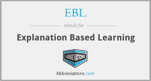 EBL - Explanation Based Learning
