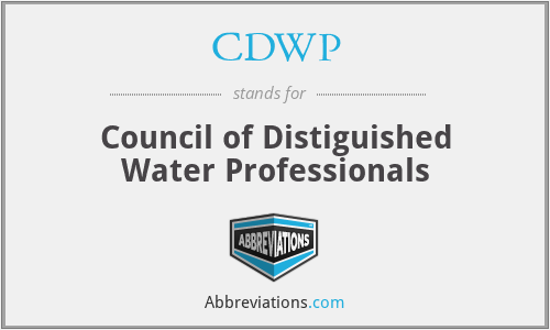 CDWP - Council of Distiguished Water Professionals