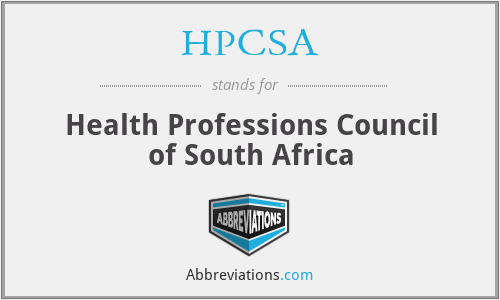 HPCSA - Health Professions Council of South Africa