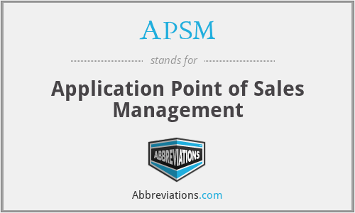 APSM - Application Point of Sales Management
