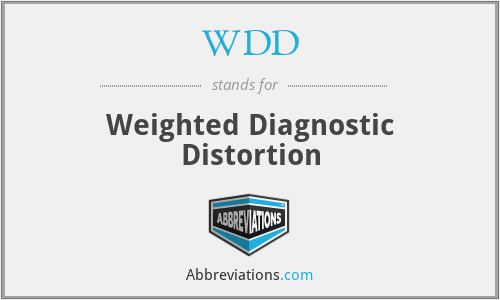 WDD - Weighted Diagnostic Distortion