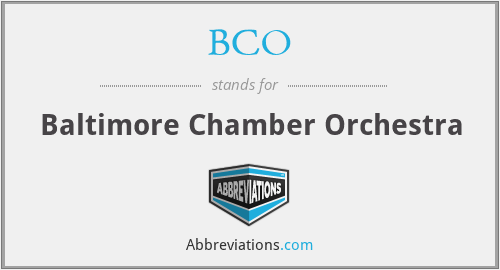 BCO - Baltimore Chamber Orchestra