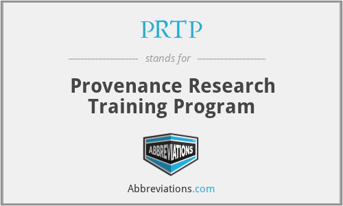 PRTP - Provenance Research Training Program