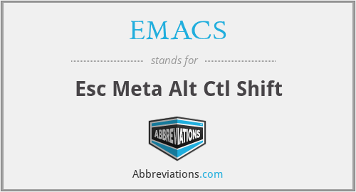 EMACS - Esc Meta Alt Ctl Shift