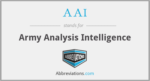 AAI - Army Analysis Intelligence