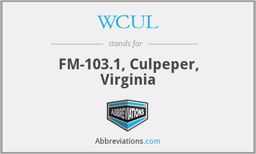 WCUL - FM-103.1, Culpeper, Virginia