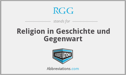 RGG - Religion in Geschichte und Gegenwart