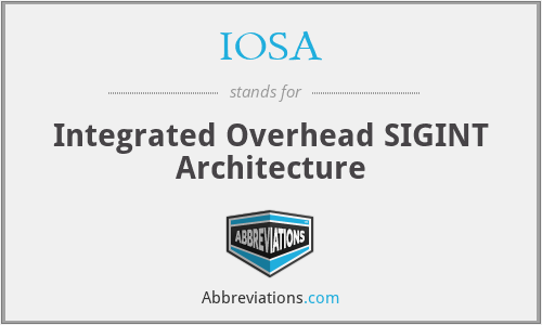 IOSA - Integrated Overhead SIGINT Architecture