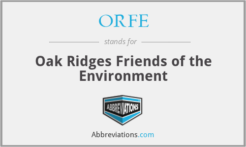 ORFE - Oak Ridges Friends of the Environment