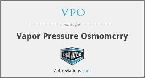 VPO - Vapor Pressure Osmomcrry
