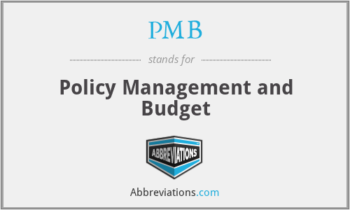 PMB - Policy Management and Budget