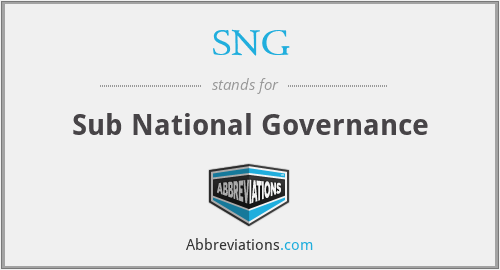 SNG - Sub National Governance