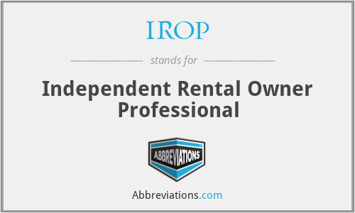IROP - Independent Rental Owner Professional