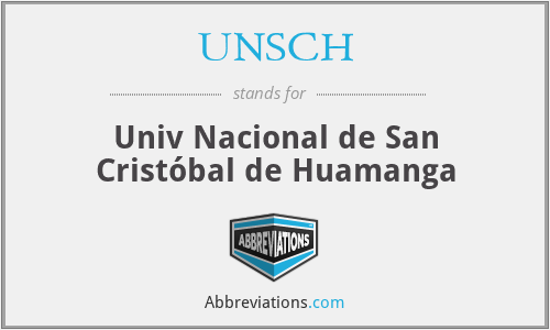 UNSCH - Univ Nacional de San Cristóbal de Huamanga