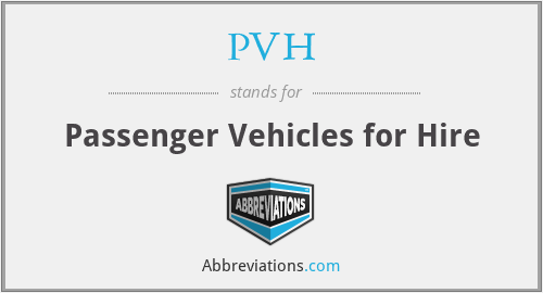 PVH - Passenger Vehicles for Hire