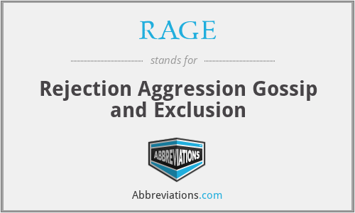 RAGE - Rejection Aggression Gossip and Exclusion