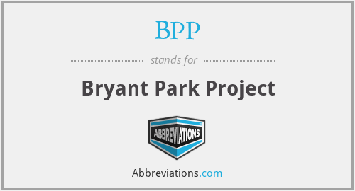 BPP - Bryant Park Project