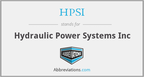HPSI - Hydraulic Power Systems Inc