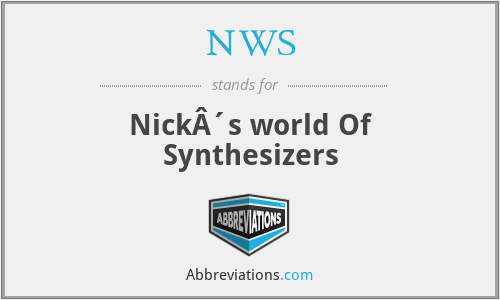 NWS - NickÂ´s world Of Synthesizers