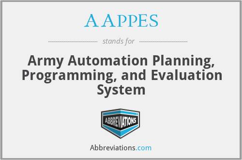 AAPPES - Army Automation Planning, Programming, and Evaluation System