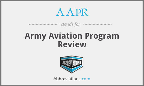 AAPR - Army Aviation Program Review
