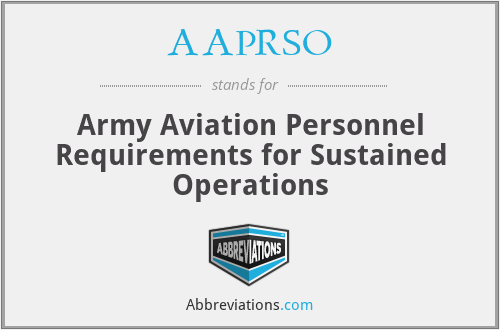 AAPRSO - Army Aviation Personnel Requirements for Sustained Operations