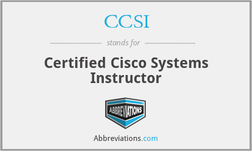 CCSI - Certified Cisco Systems Instructor