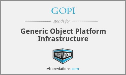 GOPI - Generic Object Platform Infrastructure