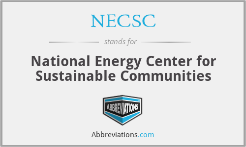 NECSC - National Energy Center for Sustainable Communities