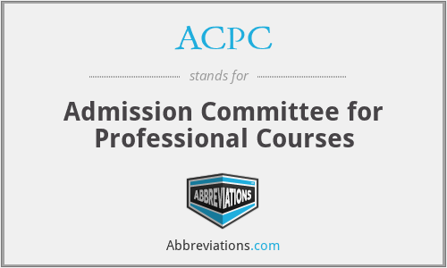 ACPC - Admission Committee for Professional Courses