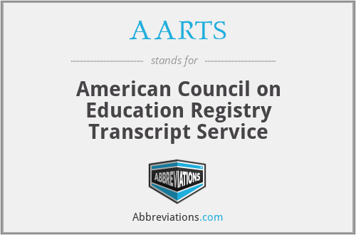 AARTS - American Council on Education Registry Transcript Service