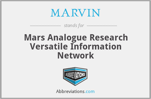 MARVIN - Mars Analogue Research Versatile Information Network