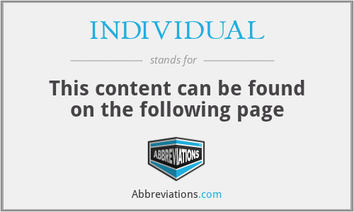 INDIVIDUAL - This content can be found on the following page